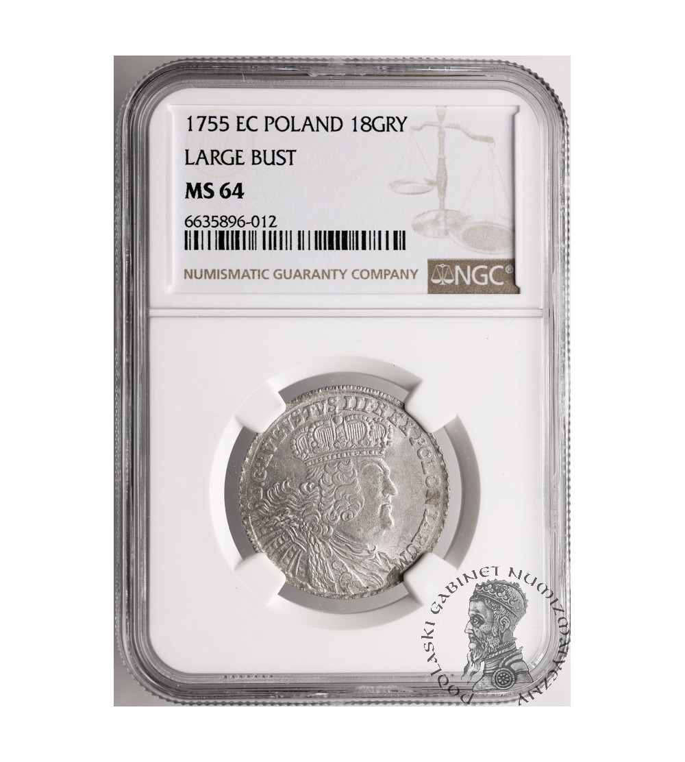 Polska August Iii Sas Ort Groszy Ec Lipsk Ngc Ms