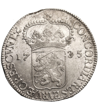 Niderlandy, prowincja Overijssel (1581-1795). Talar (Zilveren Dukaat / Silver Ducat) 1735, Kampen, znak menniczy - czapla