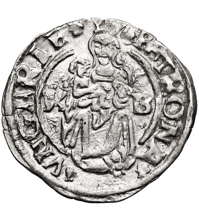 Węgry, Ferdynand I (1526-1564). Denar 1542 KB, Kremnica