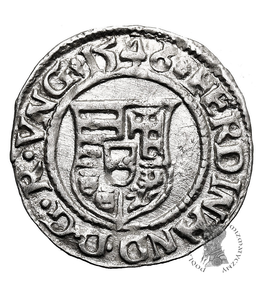 Węgry, Ferdynand I (1526-1564). Denar 1546 KB, Kremnica