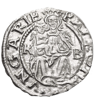 Węgry, Ferdynand I (1526-1564). Denar 1557 KB, Kremnica