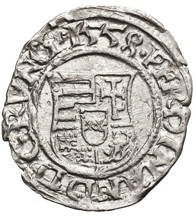 Hungary, Ferdinand I (1526–1564). Denar 1558 KB, Kremnica (Kremnitz)