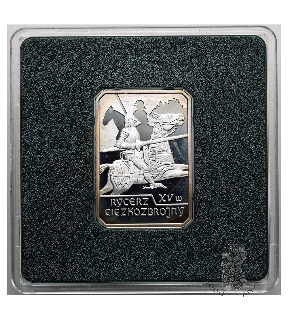 Polska. 10 złotych 2007, Rycerz ciężkozbrojny XV w., Historia Kawalerii Polskiej - Proof