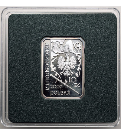 Polska. 10 złotych 2007, Rycerz ciężkozbrojny XV w., Historia Kawalerii Polskiej - Proof
