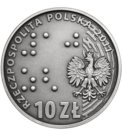 Poland. 10 Zlotys 2011, 100 years of the Society for the Care of the Blind / Europe without Barriers