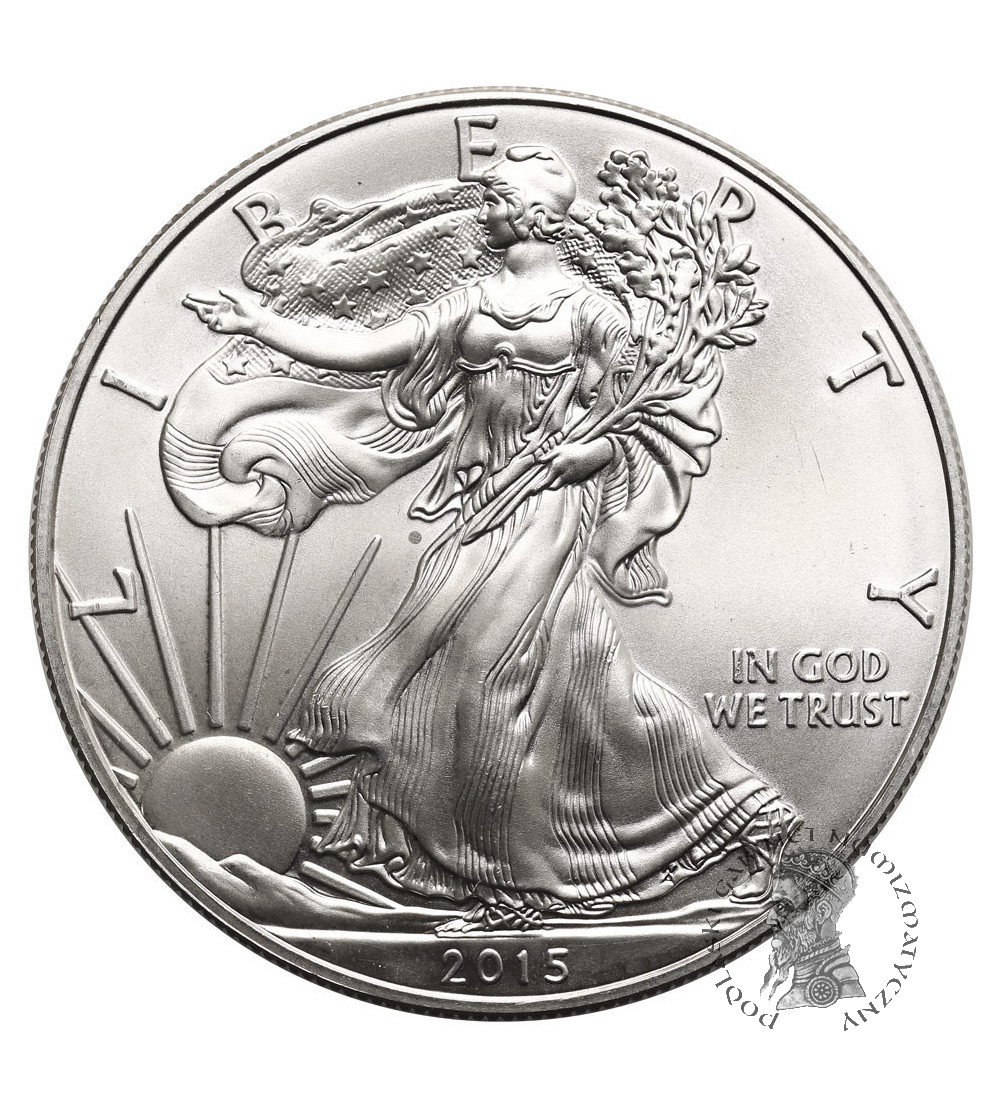 USA. 1 Silver Dollar 2015, American Eagle, Liberty walking - 1 Oz .999