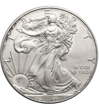 USA. 1 Silver Dollar 2014, American Eagle, Liberty walking - 1 Oz .999
