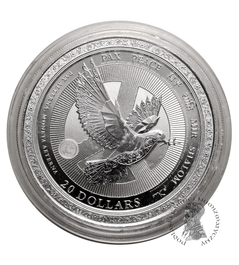 Liberia. 20 dolarów 2026, Gołąbek Pokoju - 1 Oz .999