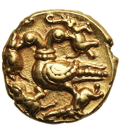 India - Vijayanagar. Achyuta Deva Raya, 1529-1542 AD, Gold 1/2 Pagoda, no date, Gandabherunda type, (double-headed eagle)