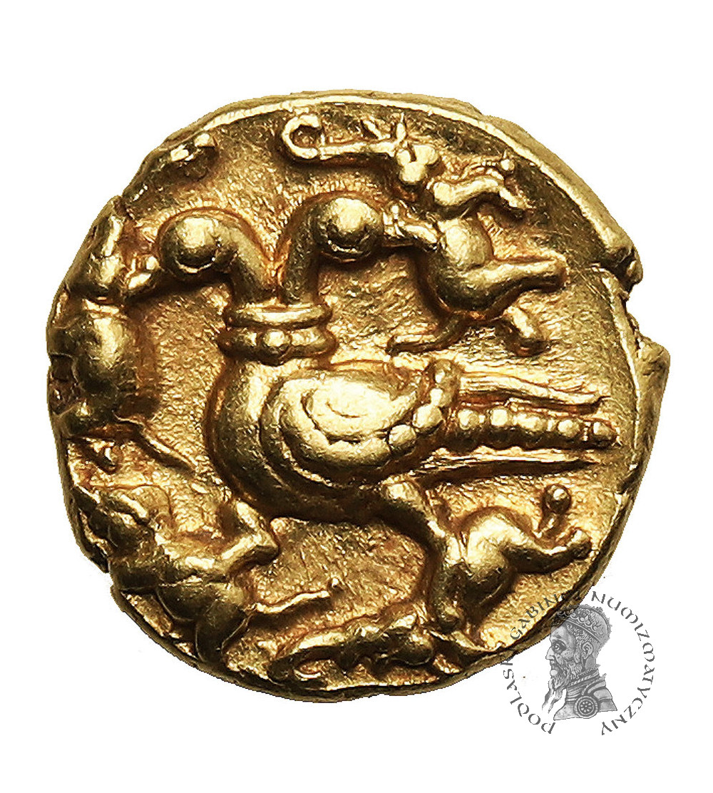 India - Vijayanagar. Achyuta Deva Raya, 1529-1542 AD, Gold 1/2 Pagoda, no date, Gandabherunda type, (double-headed eagle)