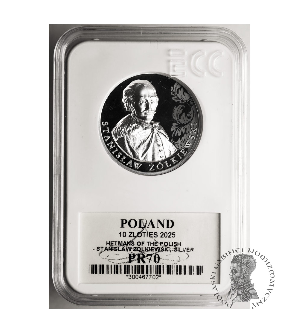 Poland. 10 Zlotys 2025, Stanisław Żółkiewski – Hetman of the Polish-Lithuanian Commonwealth - Proof GCN ECC PR 70