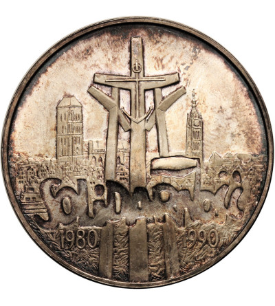 Poland. 100000 Zlotys 1990, Solidarity, var. A (1 Ounce pure Silver) - patina!!!