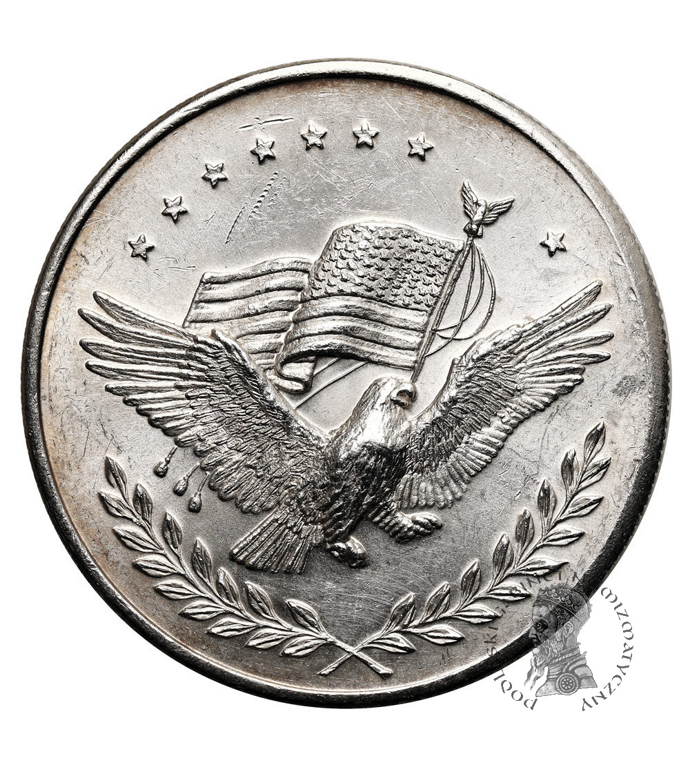 USA. Medal / 1 Ounce Silver Trade Unit "Eagle & Flag" - 1 Oz .999
