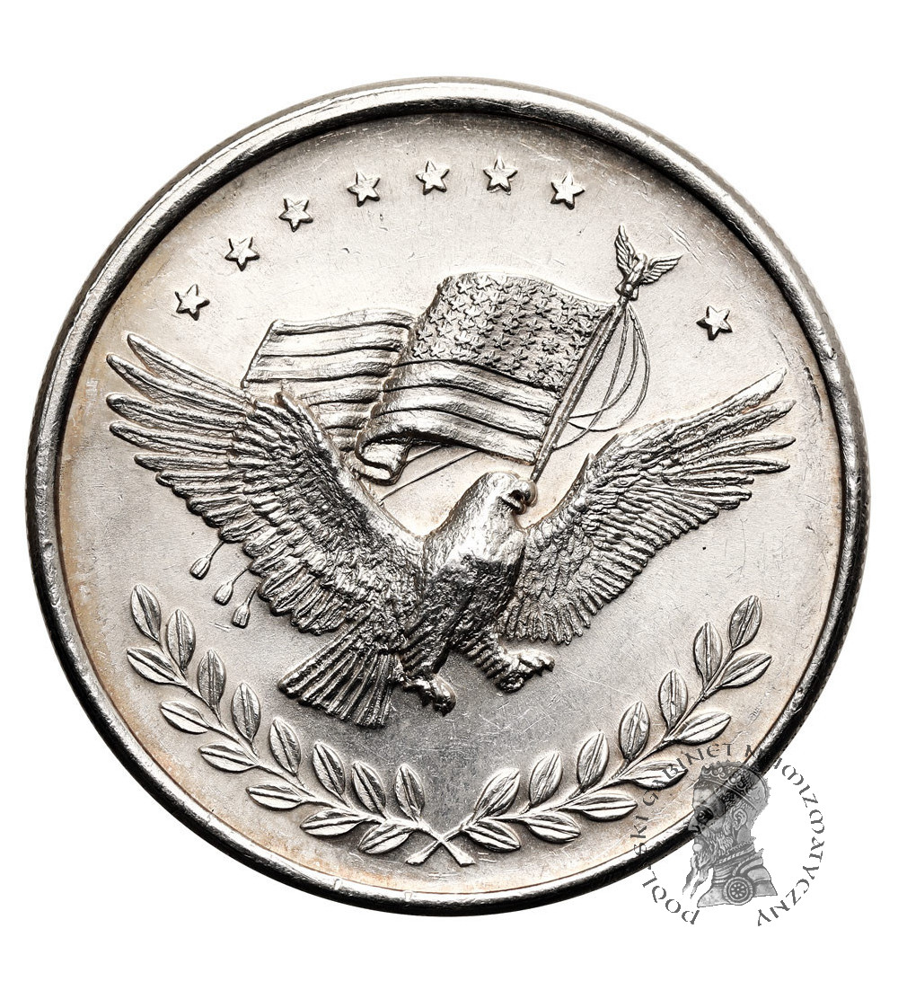 USA. Medal / 1 Ounce Silver Trade Unit "Eagle & Flag" - 1 Oz .999