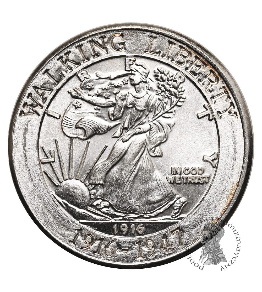 USA. Medal / 1 uncja, "Walking Liberty Half Dollar" - 1 Oz .999