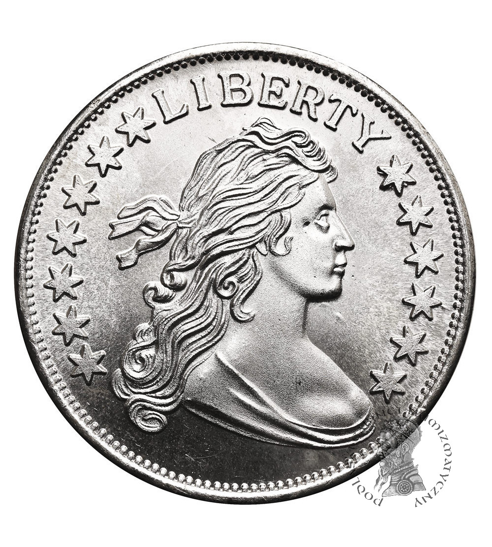 USA. Medal / 1 uncja, srebrna moneta „Lady Liberty”, Konstytucja Stanów Zjednoczonych - 1 Oz .999