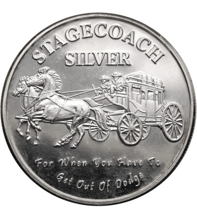 USA. Medal / 1 uncja, "Stagecoach” - Dyliżans- 1 Oz .999