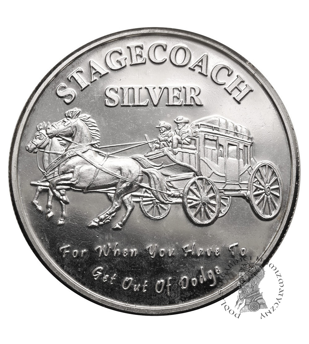 USA. Medal / 1 uncja, "Stagecoach” - Dyliżans- 1 Oz .999