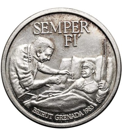 USA. Medal / 1 uncja 1983 "Semper Fi" ("Semper Fidelis") - Marines - 1 Oz .999