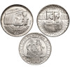 Polska, PRL (1952-1989). Srebrny Menniczy Zestaw Milenijny Mieszko i Dąbrówka - 3 sztuki, w tym 2 próby