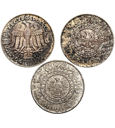 Poland, PRL (1952–1989). Silver Mint Millennium Set: Mieszko and Dąbrówka – 3 pcs, including 2 trial strikes