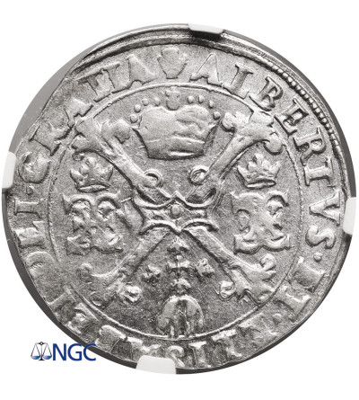 Niderlandy Hiszpańskie, Brabancja (Belgia). Albert i Izabela 1598-1621. 1/4 talara (Patagona) bez daty, Antwerpia - NGC MS 61