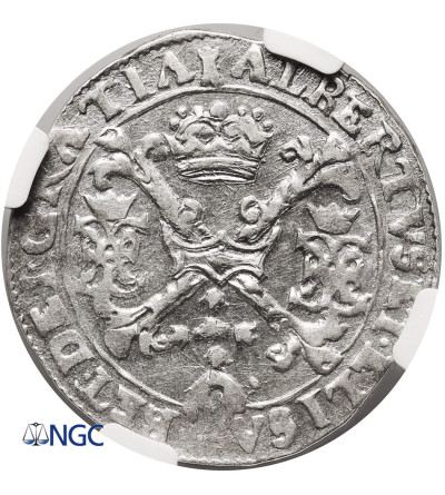 Niderlandy Hiszpańskie, Albert i Izabela 1598-1621. 1/4 talara (Patagona) bez daty, Tornai / Doornik - NGC AU 58