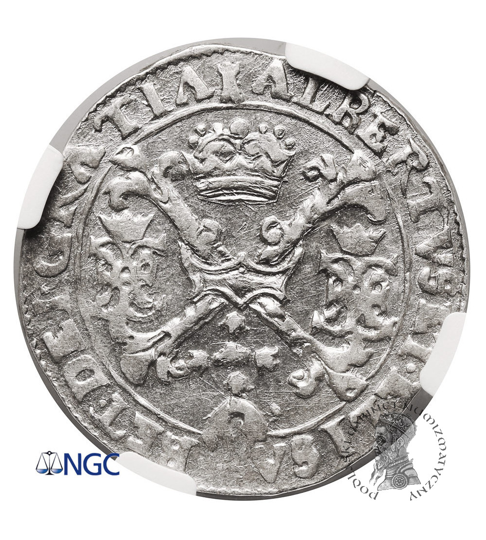 Spanish Netherlands. Albert and Isabelle, 1598-1621. 1/4 Thaler / Patagon ND, Tornai / Doornik Mint - NGC AU 58