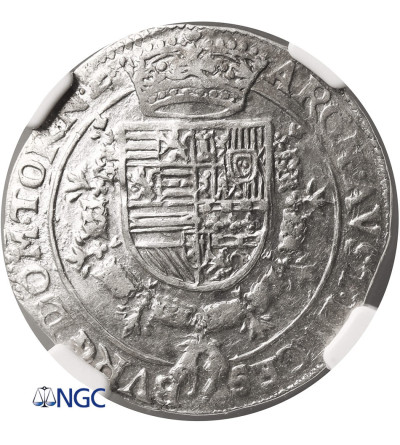 Niderlandy Hiszpańskie, Albert i Izabela 1598-1621. 1/4 talara (Patagona) bez daty, Tornai / Doornik - NGC AU 58
