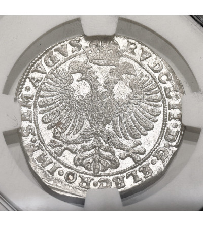 Netherlands, Overijssel. City Kampen (Campen). Arendschelling / Adlerschilling (6 Stuiver), ND, with name Rudolf II - NGC MS 64