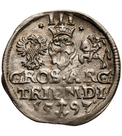 Polska. Zygmunt III Waza, 1587-1632. Trojak (3 grosze) 1593, Wilno - data na dole rozdzielona herbem Chalecki
