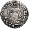 Polska. Zygmunt III Waza, 1587-1632. Trojak 1596, Wilno - data na górze, na dole herb Chalecki i lew przebity hakiem