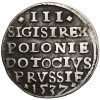 Poland. Zygmunt I Stary, 1506-1548. Trojak (3 grosze) 1537, Elbląg (Elbing) Mint - ELBINK
