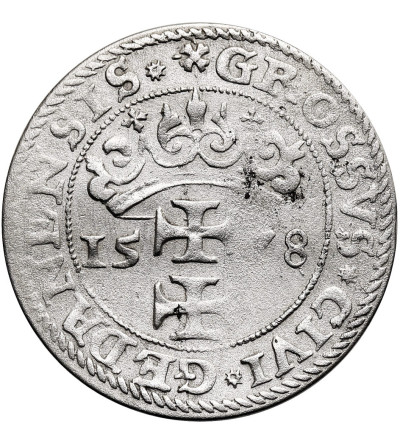 Poland, Stefan Batory 1576-1586. Grosz 1578, Gdansk (Danzig) -  star and cross (RRR)