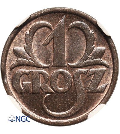 Poland. 1 Grosz 1933, Warsaw Mint - NGC MS 64 BN