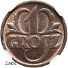 Poland. 1 Grosz 1933, Warsaw Mint - NGC MS 64 BN