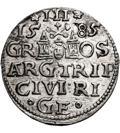 Polska. Stefan Batory, 1576-1586. Trojak (3 grosze) 1585, mennica Ryga - RI / GE