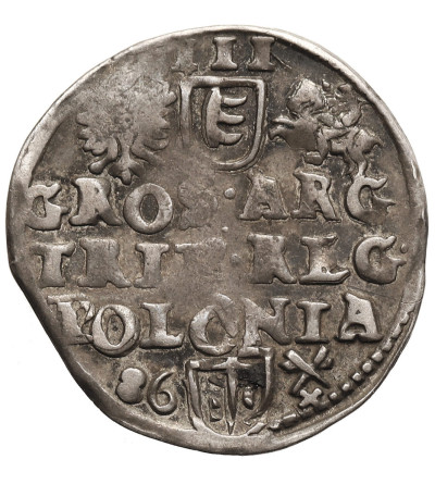 Poland. Stefan Batory, 1576-1586. Trojak (3 Groschen) 1586, Poznan (Pozen) Mint - rosette under the bust