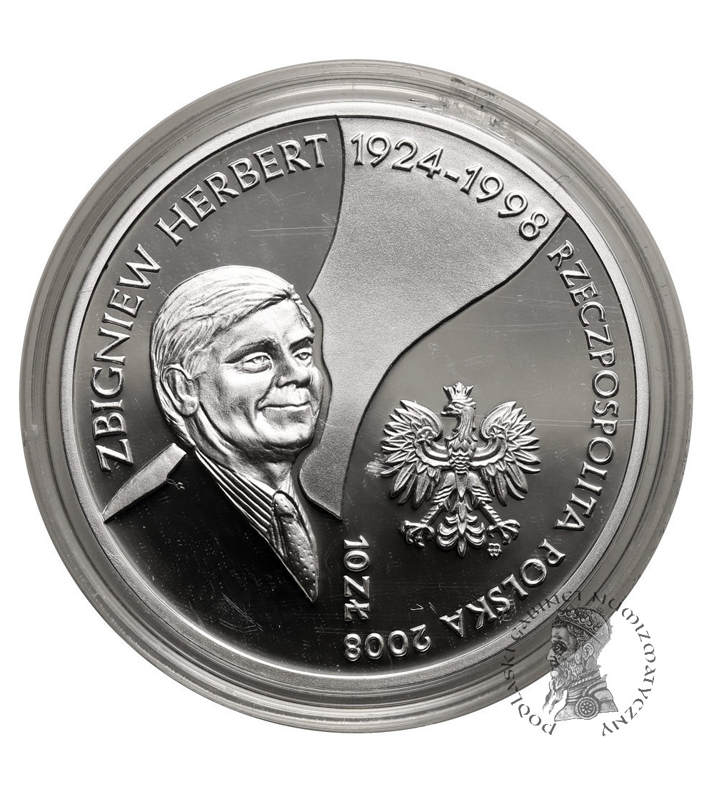 Poland. 10 Zlotys 2008, Zbigniew Herbert (1924 - 1998) - Proof