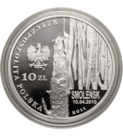 Polska. 10 złotych 2011, Smoleńsk - Pamięci Ofiar 10.04.2010, Prezes NBP Sławomir Skrzypek - Proof