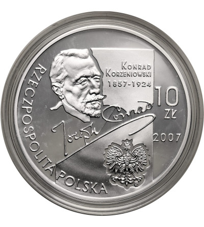 Poland. 10 Zlotys 2007, Konrad Korzeniowski (1857 - 1924) - Proof