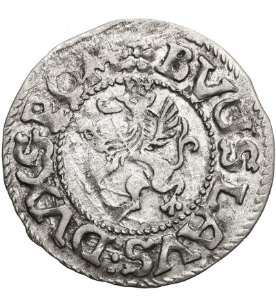 Pomorze, Bogusław XIV, 1620-1625. Podwójny szeląg 1621, mennica Darłowo - Gryf bez miecza i rozetki, RR!