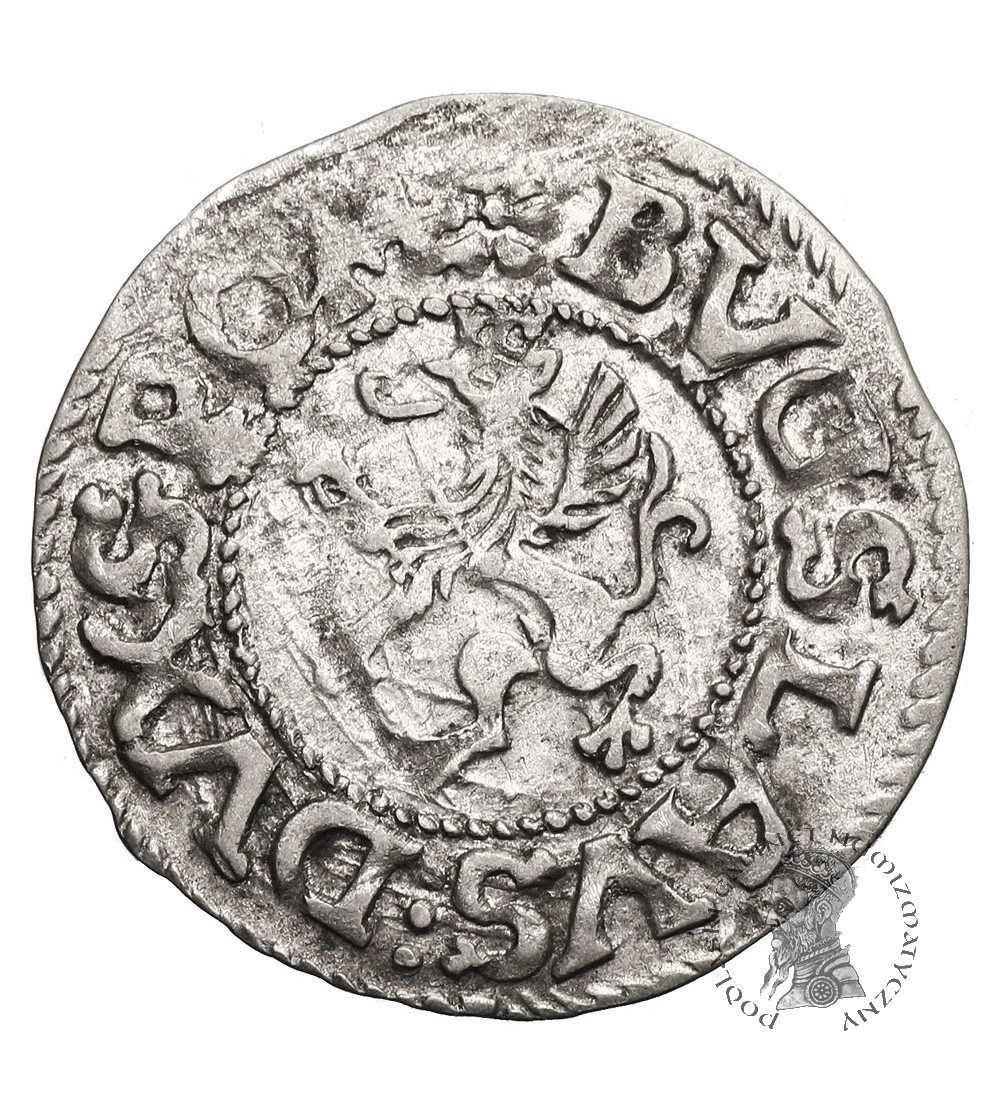Pomorze, Bogusław XIV, 1620-1625. Podwójny szeląg 1621, mennica Darłowo - Gryf bez miecza i rozetki, RR!