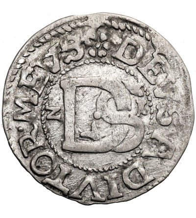 Pomorze, Bogusław XIV, 1620-1625. Podwójny szeląg 1621, mennica Darłowo - Gryf bez miecza i rozetki, RR!