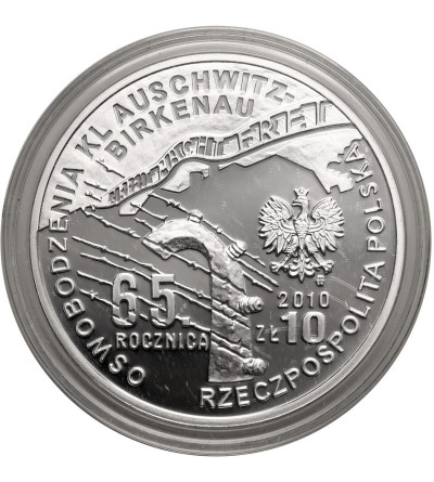 Polska. 10 złotych 2010, 65 Rocznica Oswobodzenia Auschwitz-Birkenau, Witold Pilecki - Proof