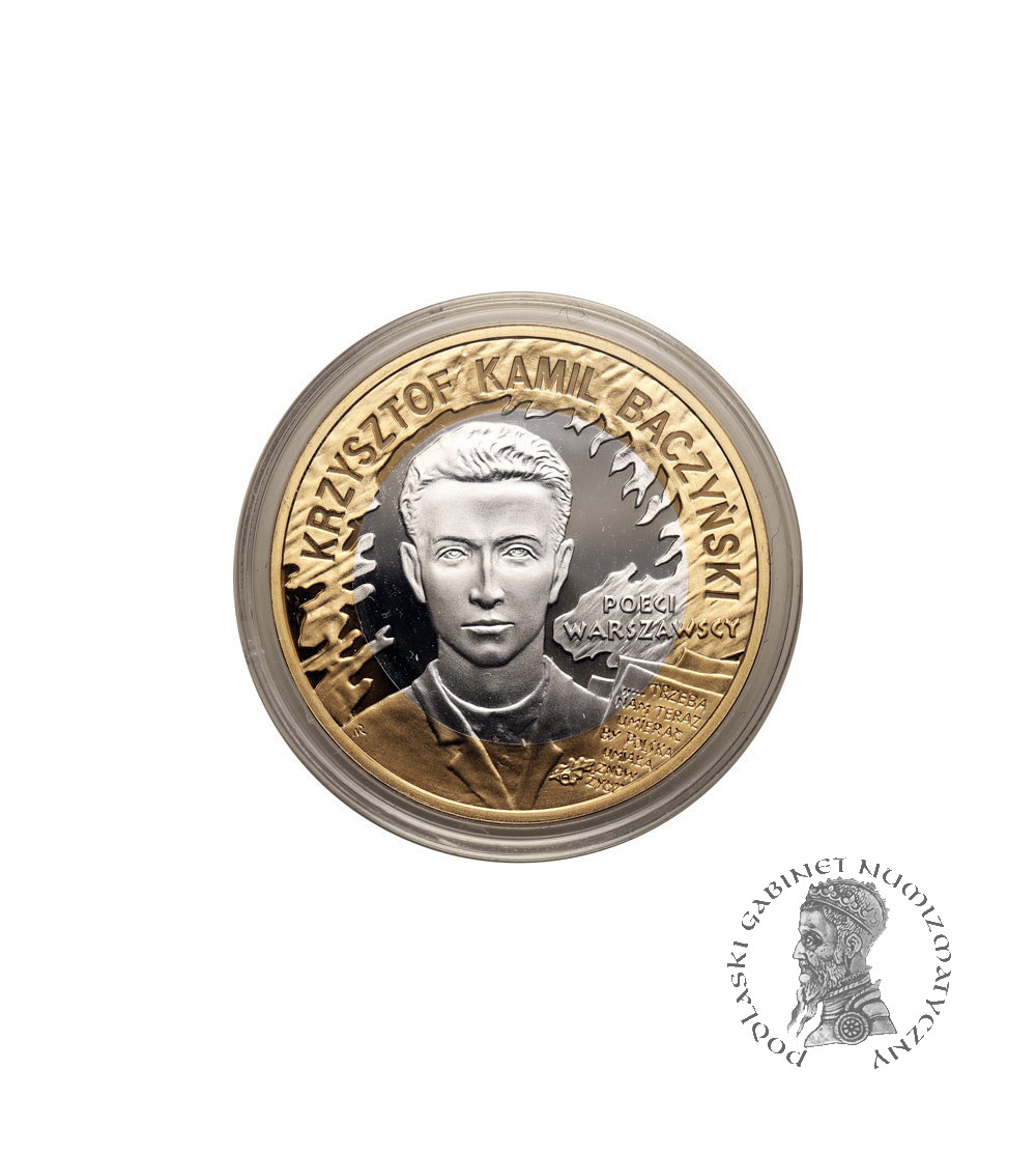 Poland. 10 Zlotys 2009, Krzysztof Kamil Baczyński, 65th Anniversary of the Warsaw Uprising - Proof
