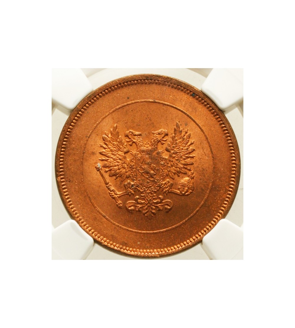 Finlandia 10 pennia 1917 - orzeł - NGC MS 64 RD Finlandia 10 pennia 1917 - orzeł - NGC MS 64 RD