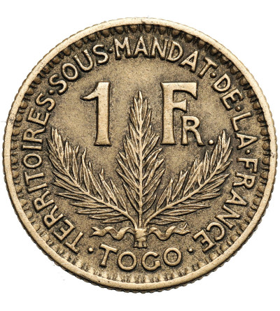 Togo, French Mandate / Territoires sous mandat  (1919-1946) . 1 Franc 1925, Paris Mint
