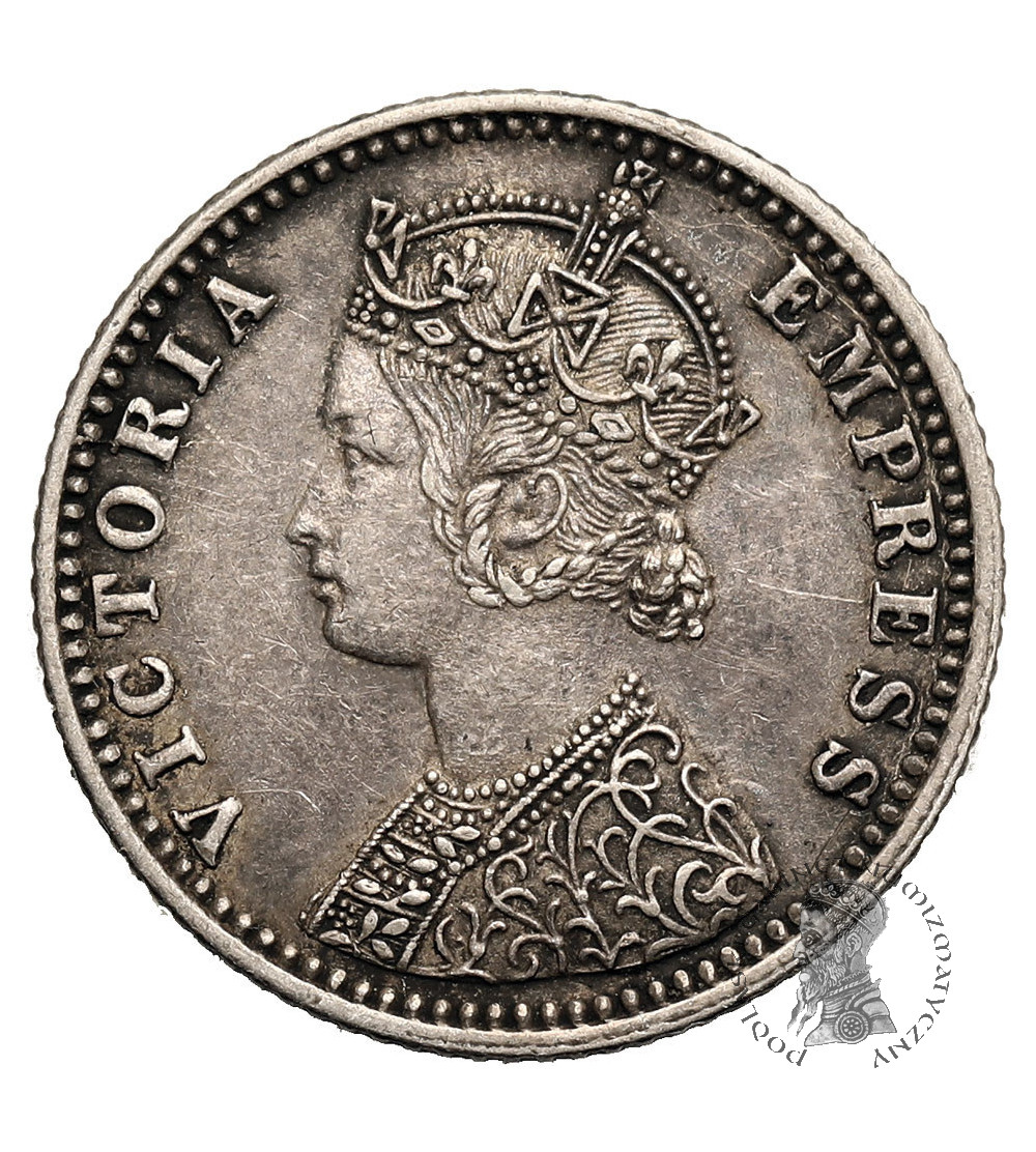 Indie Brytyjskie, Wiktoria (1837-1901). 1/4 rupii 1888 B, Bombaj