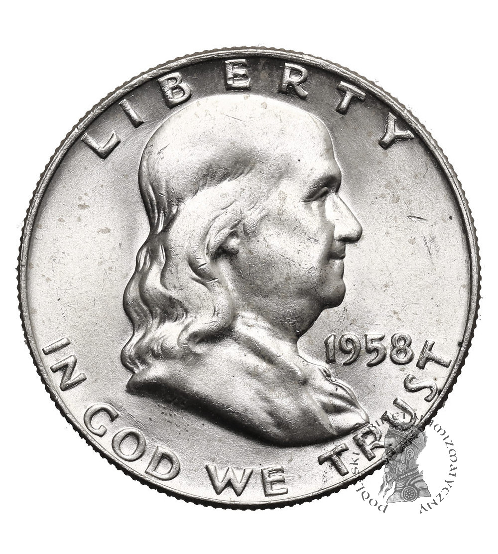 USA. 1/2 Dollar 1958 D, Denver (Franklin Half Dollar)